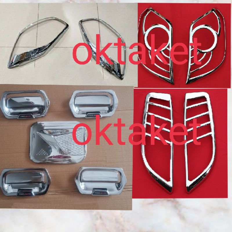 paket lengkap Agya Ayla 2012 2013 2016 garnish depan belakang outer handle tank cover Exclusive Trd Sportivo chrome