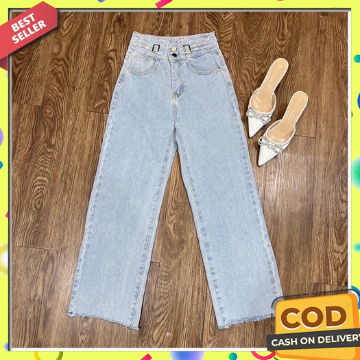 Celana Kulot Jeans Hitam Wanita / Celana Highwaist Kulot Jeans Snow Blue/ Kulot Jeans Snow Black Wan