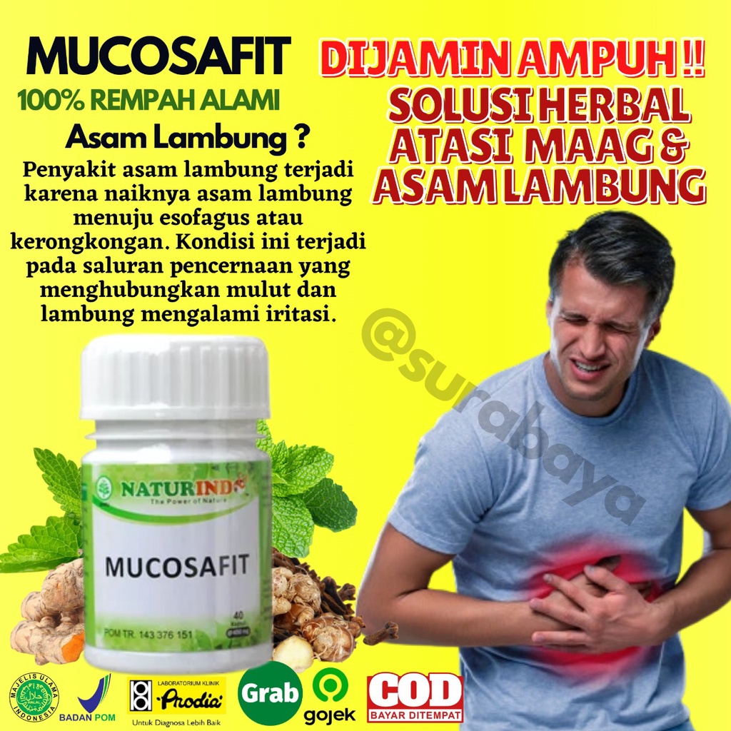 Obat Sakit Asam Lambung Maag Begah Sendawa Obat Herbal Sakit Maag Obat Asam Lambung Maag Kronis Obat Lambung Ampuh BPOM MUI Herbal MUCOSAFIT Naturindo Surabaya Obat asam lambung GERD naik maag gerd kronis tungkak lambung sakit perut mual muntah Herbal-1