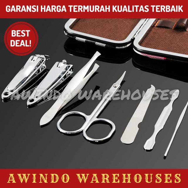 NAIL ART SET 7 in 1 ALAT PERLENGKAPAN MANICURE PEDICURE GUNTING KUKU SET KUALITAS TERBAIK