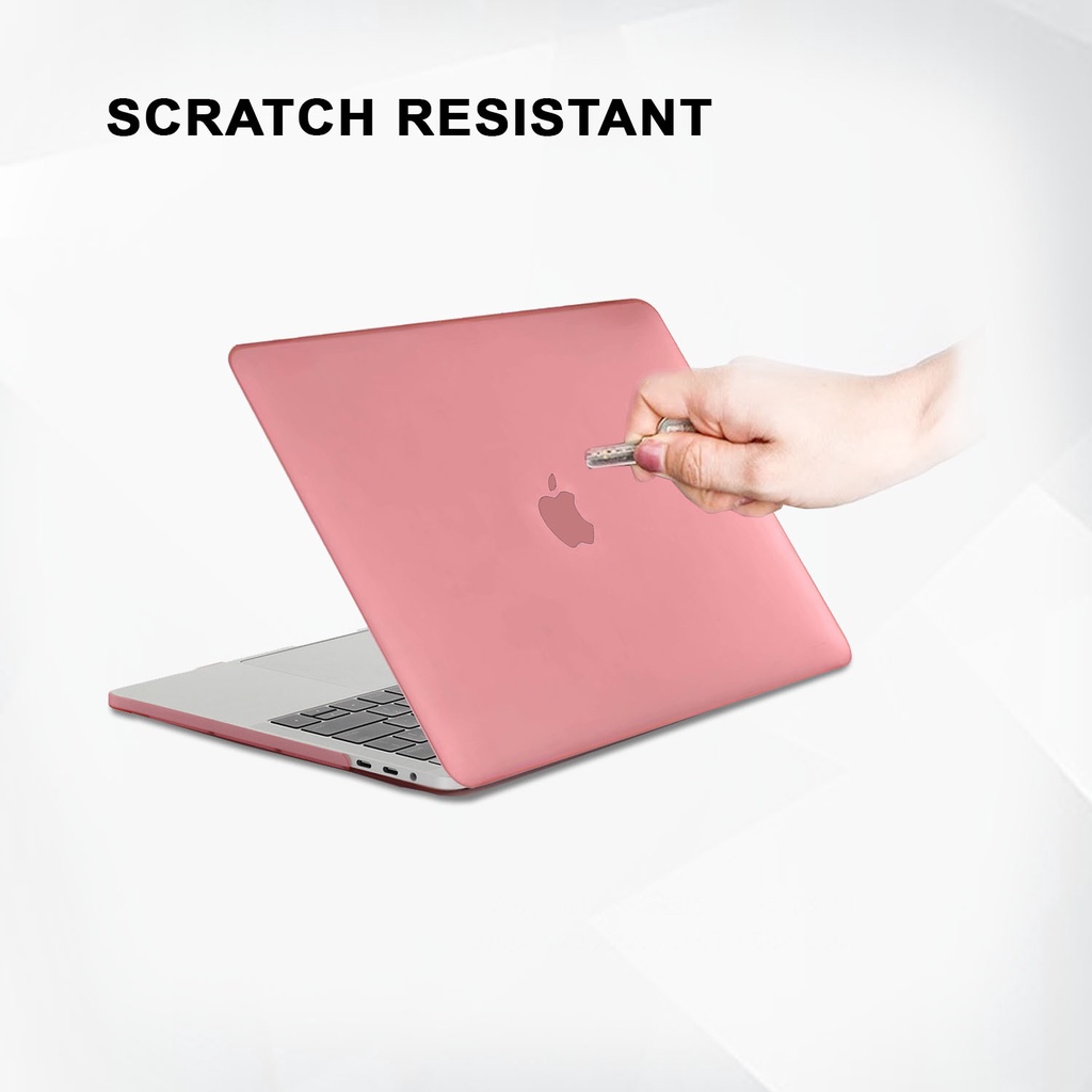 Case Casing Protective Aksesoris Pelindung Laptop Macbook Air Pro 13 inch M1 M2 2017 2018 2019 2020 2021 A1932 A2179 A2337 A1706 A1708 A1989 A2159 A2251 A2289 A2338 Gambar Polos Warna Pink Soft Pastel Peach Logo Tutup Murah Premium Hardcase Hard Case