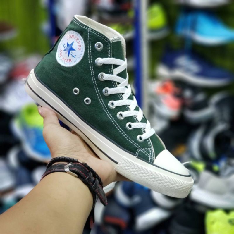 Sepatu Converse Clasic High Green Women 36-40, Grade Ori. Gratis Kaos Kaki