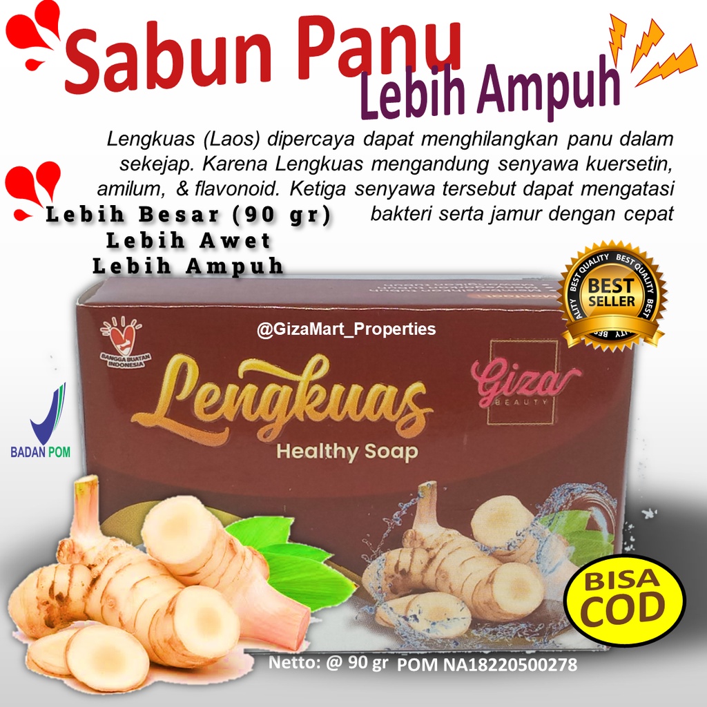 (COD) Sabun Lengkuas Penghilang Panu yang paling Ampuh | Antifungal Sabun Herbal Lengkuas Giza Beauty