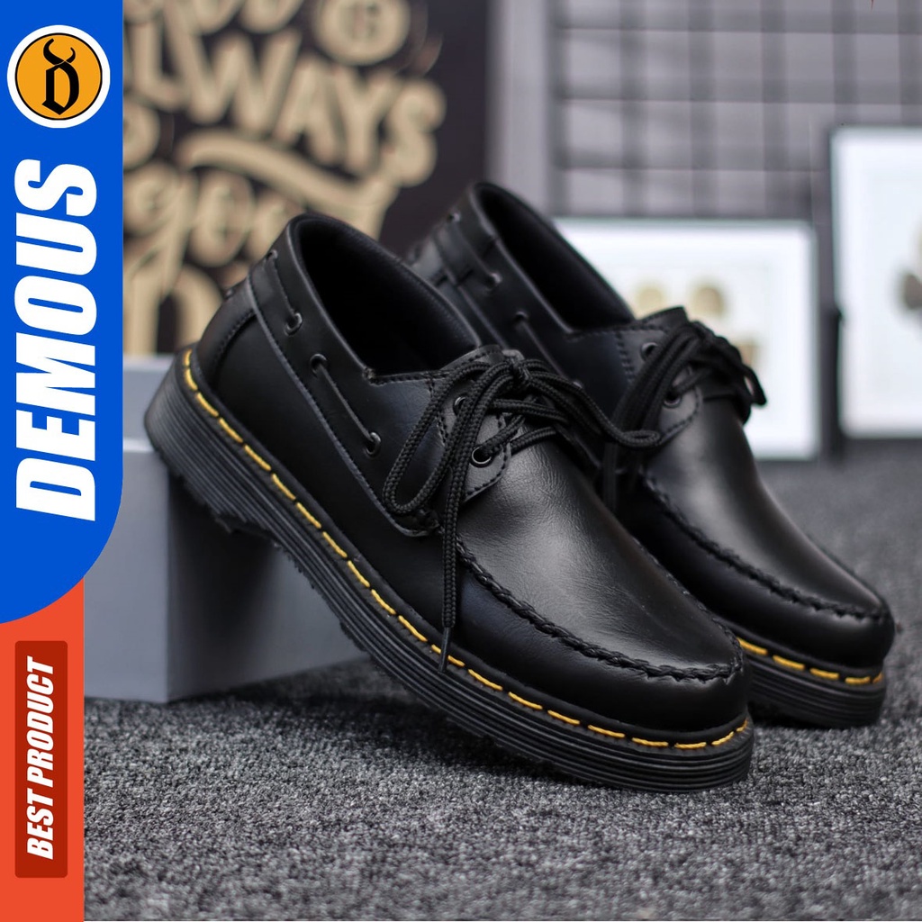 DEMOUS Vegito - Sepatu Pantofel Formal Docmart Kerja Pria