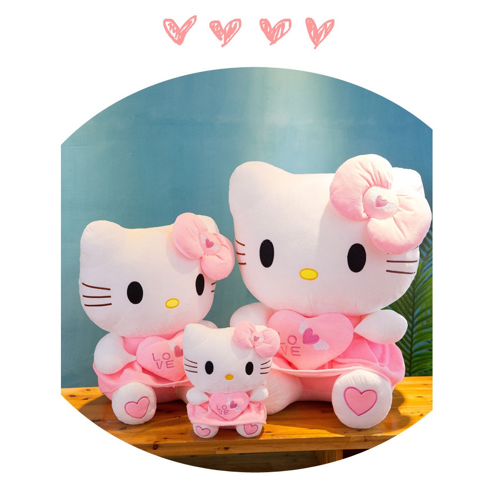 HELLO KITTY Boneka Hello Kitty Bahan Plush Lembut Ukuran 30-55cm Untuk Hadiah