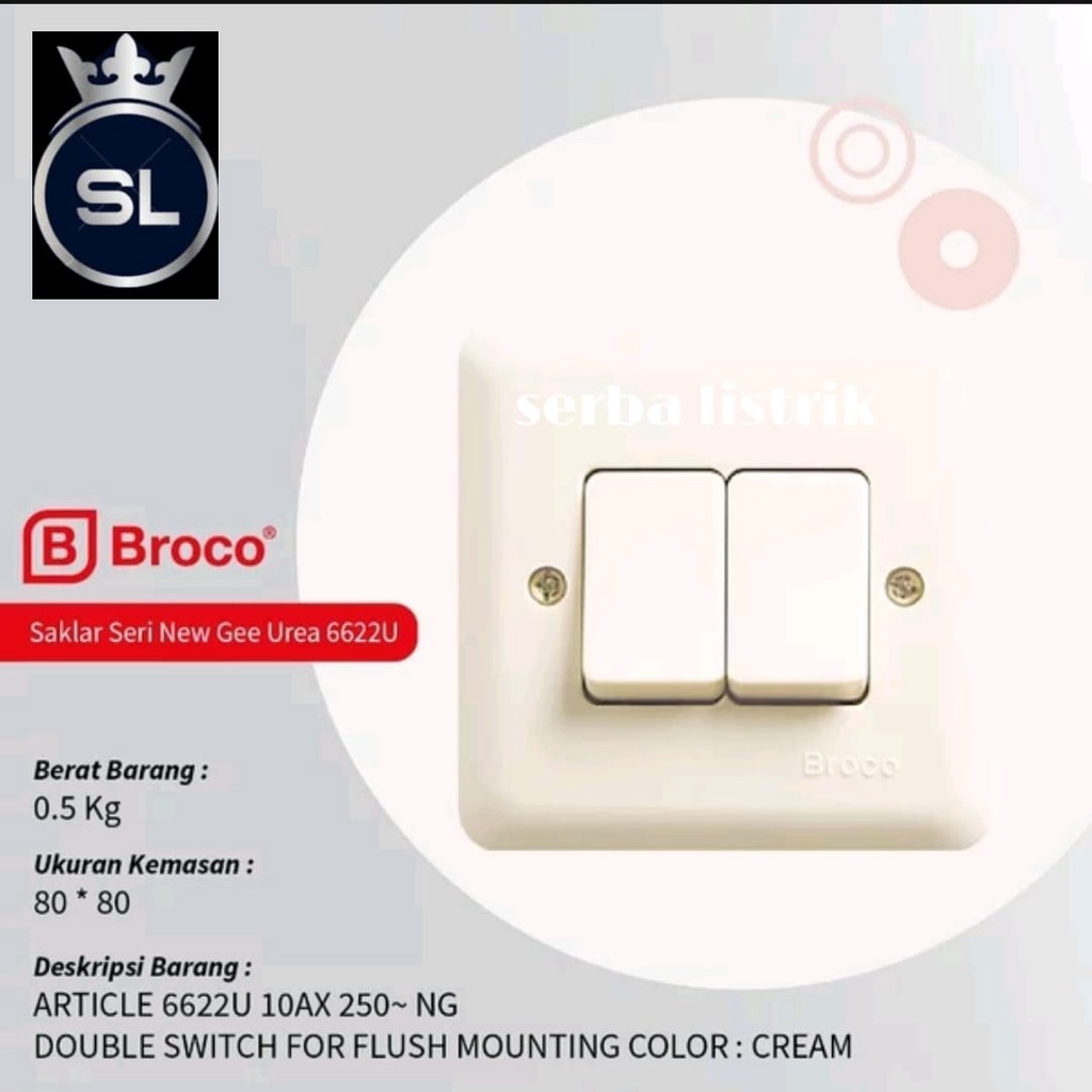 Ib Saklar Seri Broco - Inbow Saklar Seri Broco - Inbow Saklar Double Broco