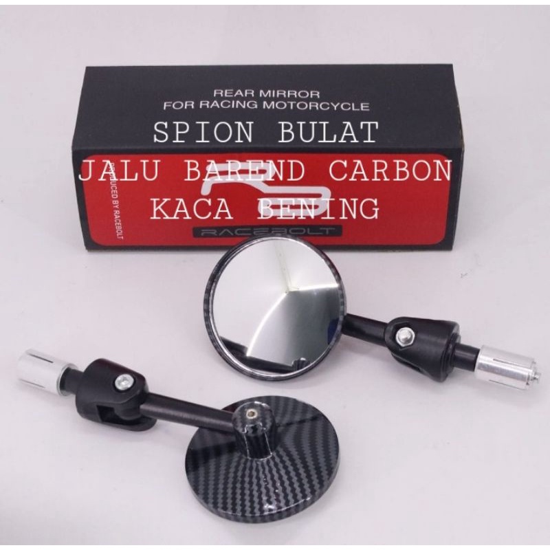 Spion Jalu Bulat Spion BAR END Bulat Carbon Universal Buat Semua Motor Bisa Pasang