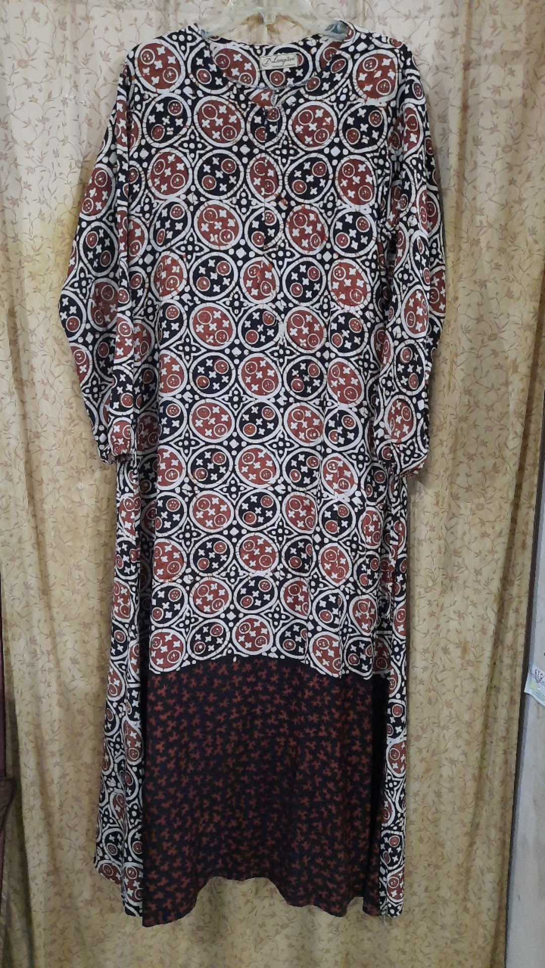 Longdress Premium Abstrak Malam Batik Cap Gamis Rayon Busui Bumil Pilih Motif
