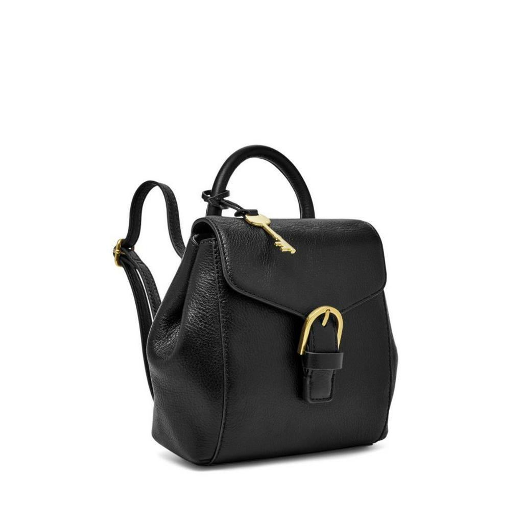 Fossil Liv Leather Mini Backpack Black Tas Wanita ZB1352-001