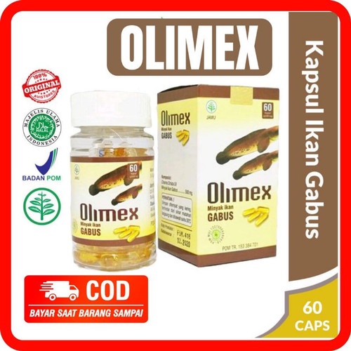 Kapsul Olimex Ekstrak Minyak Ikan Gabus Asli Kutuk - Kapsul Pasca Operasi ASLI 100% - Ekstrak Albumin Albusmin Sari Kutuk Ikan Gabus Luka 5x Lebih Cepat Kering Asi Booster - olimax obat Luka Diabetes