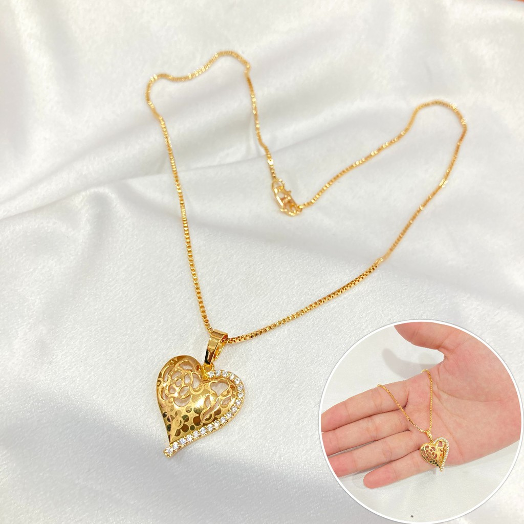 Kalung Wanita Liontin Permata Lapis Emas Aksesoris Fashion