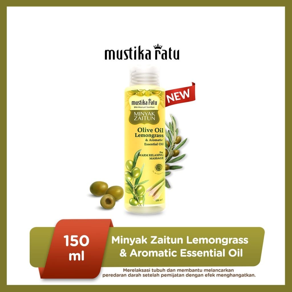 MUSTIKA RATU MINYAK ZAITUN 150ML LEMONGASS OLIVE OIL ESSENTIAL BODY