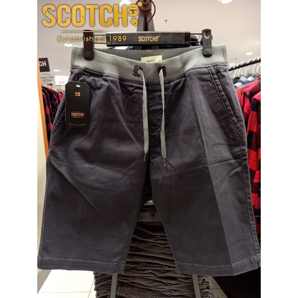 Celana Rib Pendek SCOTCH&CO Abu ( S - 3XL )