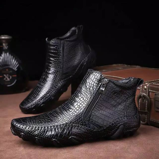 Sepatu Fantofell Kulit asli motif buaya model terbaru