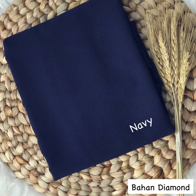 PASHMINA SABYAN  DIAMOND / 180 x 74cm DIAMOND SCRAF / HIJAB / JAHIT TEPI-Navy