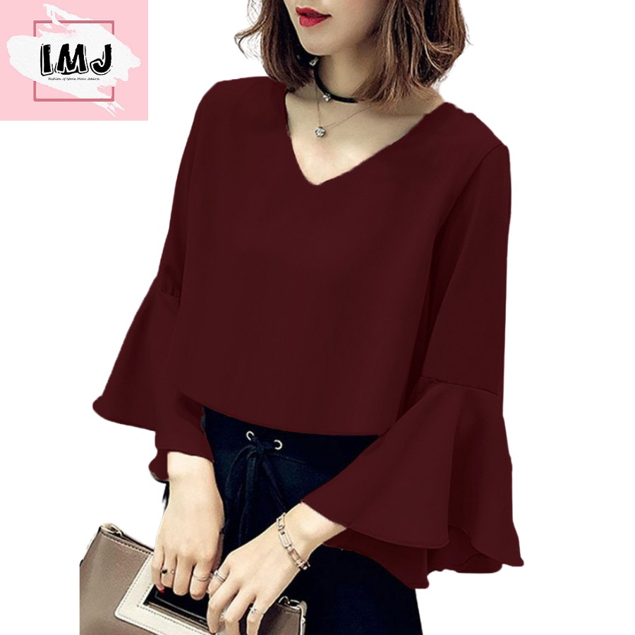 IMJ LESI baju atasan wanita  terbaru blouse  korean style 