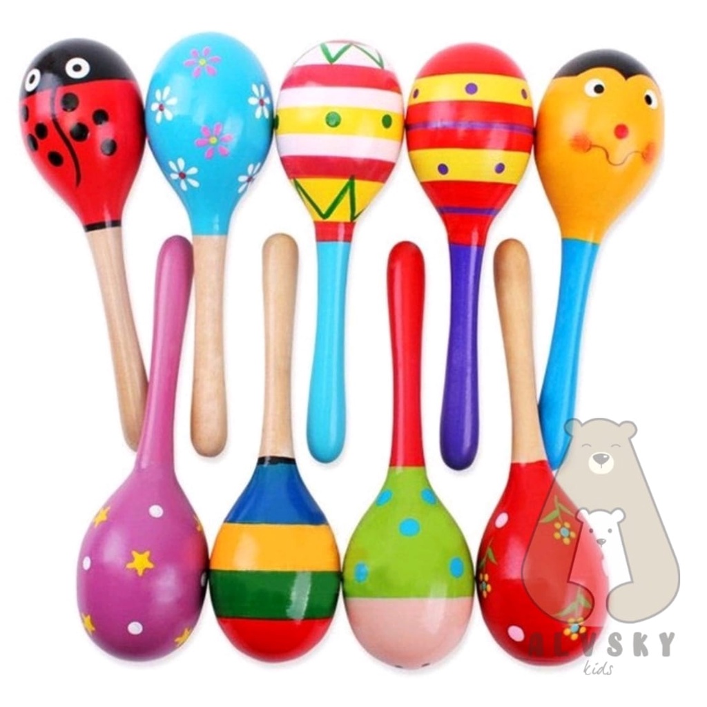 MARACAS MAINAN MUSIK / BABY MARACAS / MARACAS  BAYI / KERINCINGAN BAYI / RATTLE / MAINAN EDUKASI ANAK MARACAS