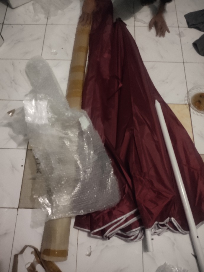 Payung Tenda Pantai 250cm Polos Anti-uv Double (2 Lapis/ 2 Layer/ 2 Helai) Cafe Besar Jumbo