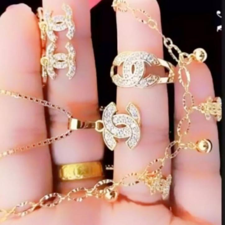 Best Seller.. set perhiasan wanita dewasa, set chd, set perhiasan titanium asli anti luntur anti kar