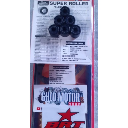 ROLLER BRT HONDA BEAT SPACY SCOOPY (KARBU KVY) LOLER ECERAN BEAT KARBU MIX CAMPUR/ SILANG VANBELT RACING BRT BEAT KARBU SPACY KARBU SCOOPY KARBU KVY ROLER  BLACK DIAMOND BRT BEAT KARBU 7 8 8 9 10 11 12 GRAM LOLER BRT SPACY KARBU ORIGINAL GHIO MOTOR SHOP