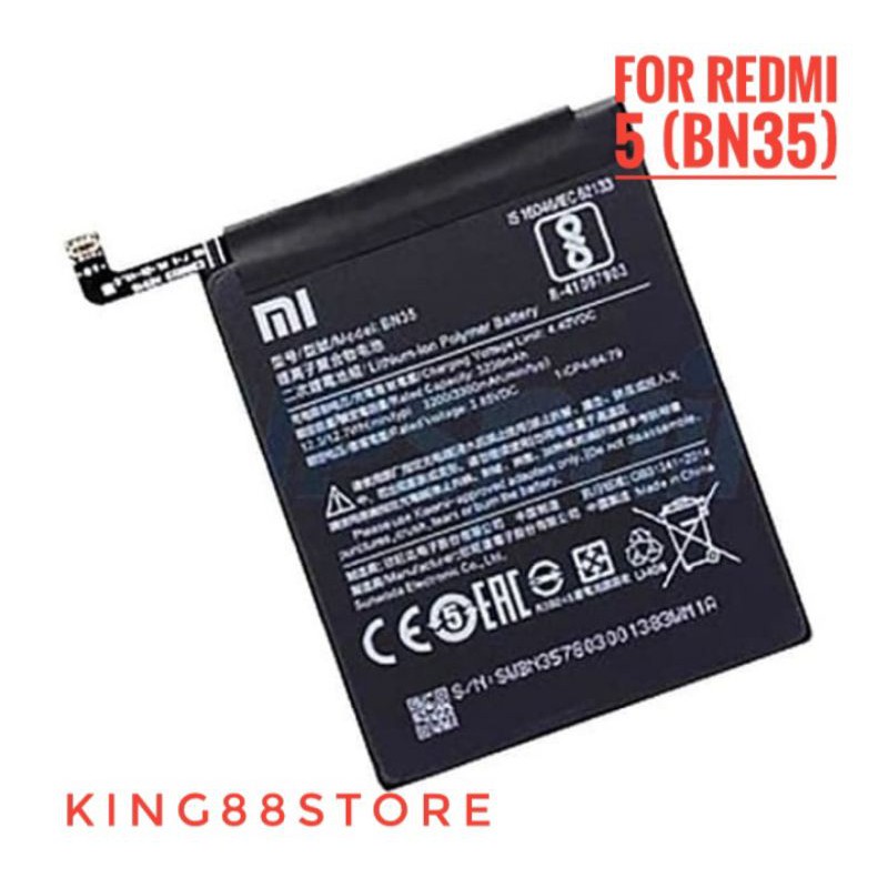 BATTERY BATERAI BATRE  ORIGINAL 100% REDMI 5/BN35