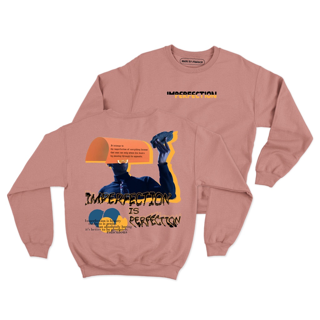 Sweaterpolos Basic Sweater IMPERFECTION ( Sablon ) Unisex Pria &amp; Wanita