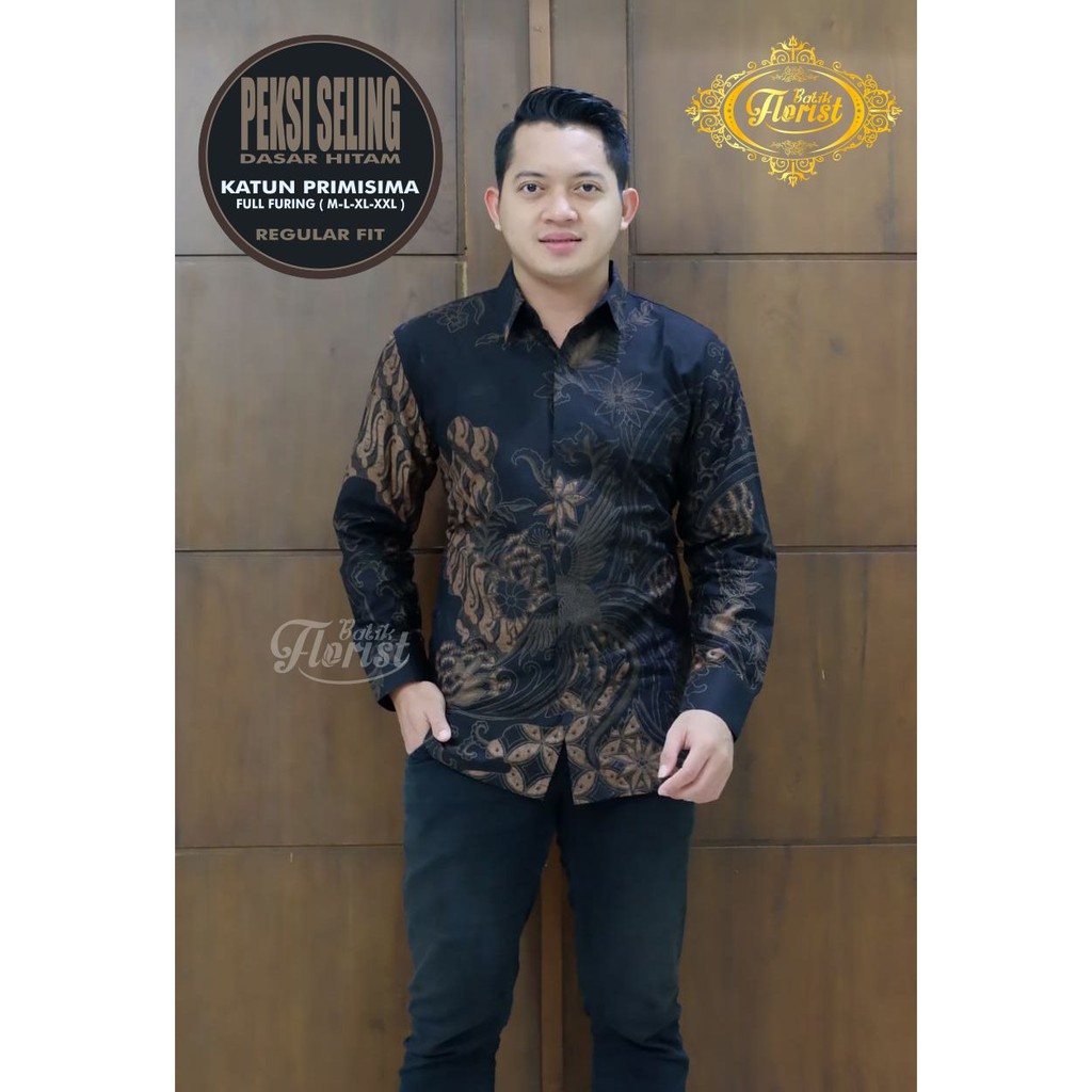 PEKSI SELING Kemeja Batik Pria Lengan Panjang Full Furing Bahan Katun Halus Primisima