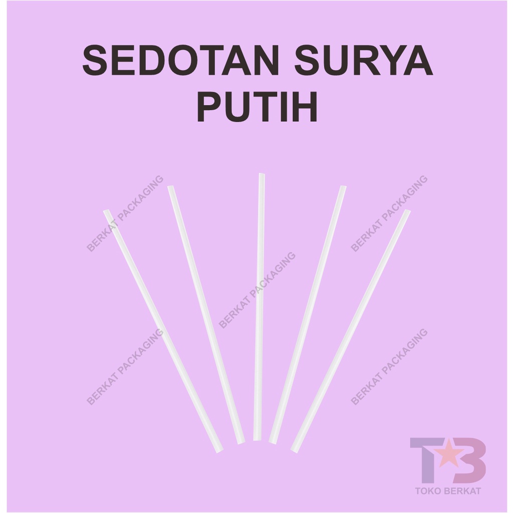 Sedotan Surya Putih / Sedotan Plastik / Sedotan Plastik Putih / Sedotan Biasa / Sedotan ISI 200 pcs