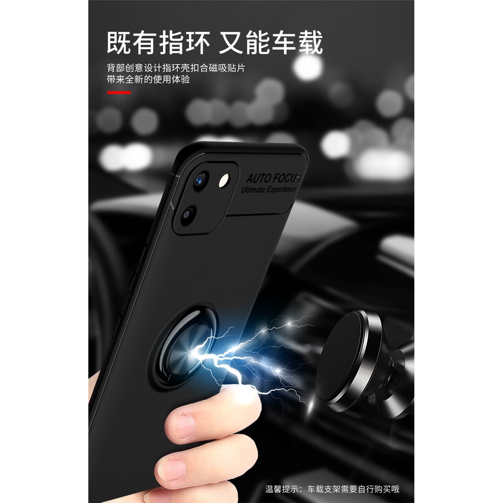 Autofocus Magnetic Ring Case for Oppo Realme C11 Invisible Case Auto Focus iRing - Hitam