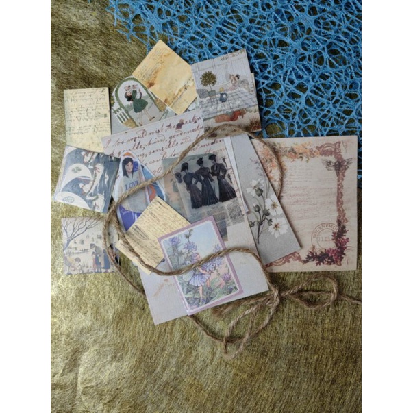 

20 pcs kertas vintage stiker vintage for journaling