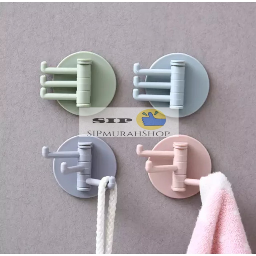 HANGER BULAT 3 IN 1 MULTIFUNGSI GANTUNGAN TEMPEL DINDING DAPUR TOILET 3 in 1 HOOK 3 KAIT SERBAGUNA