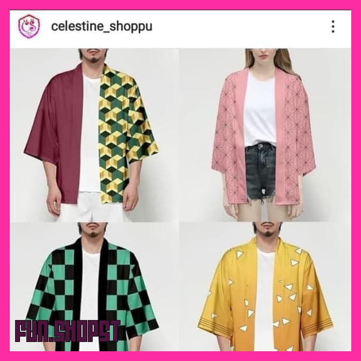KIMONO KIMETSU NO YAIBA TANJIROU ZENITSU GIYUU UKURAN XL & XXL