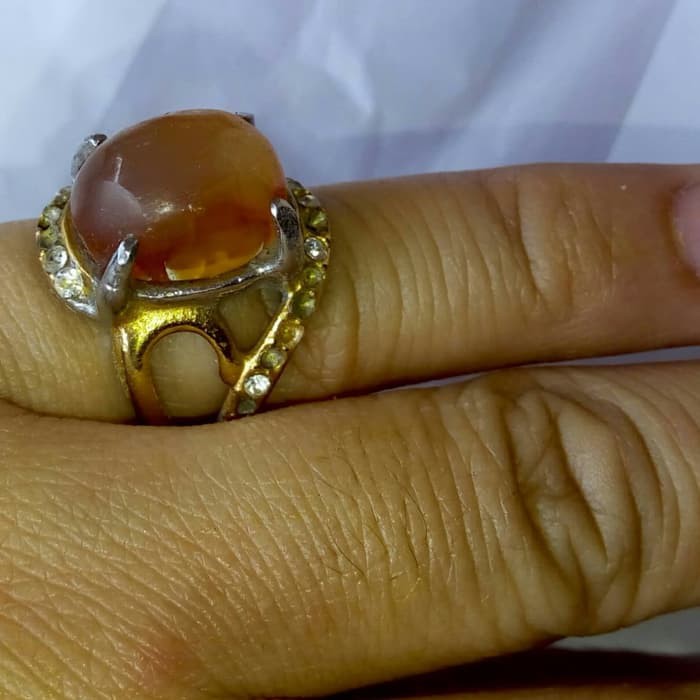cincin batu brown crown ukuran 5