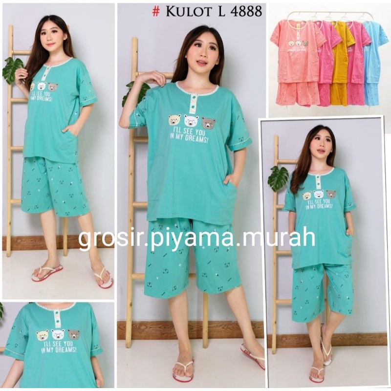 PIYAMA KULOT TESSA BAJU TIDUR 3/4 TESSA BAJU TIDUR JUMBO PIYAMA WANITA MURAH