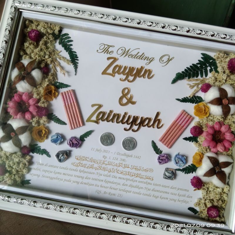 Mahar pernikahan rustic Frame 40x50