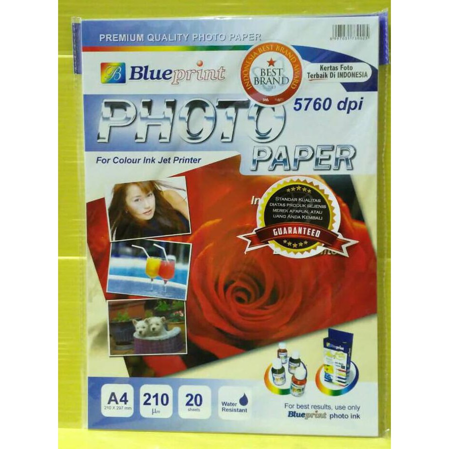 

Termurah Blueprint Glossy Photo Paper A4-210 Gr (Pack=20 Sheet) Offic