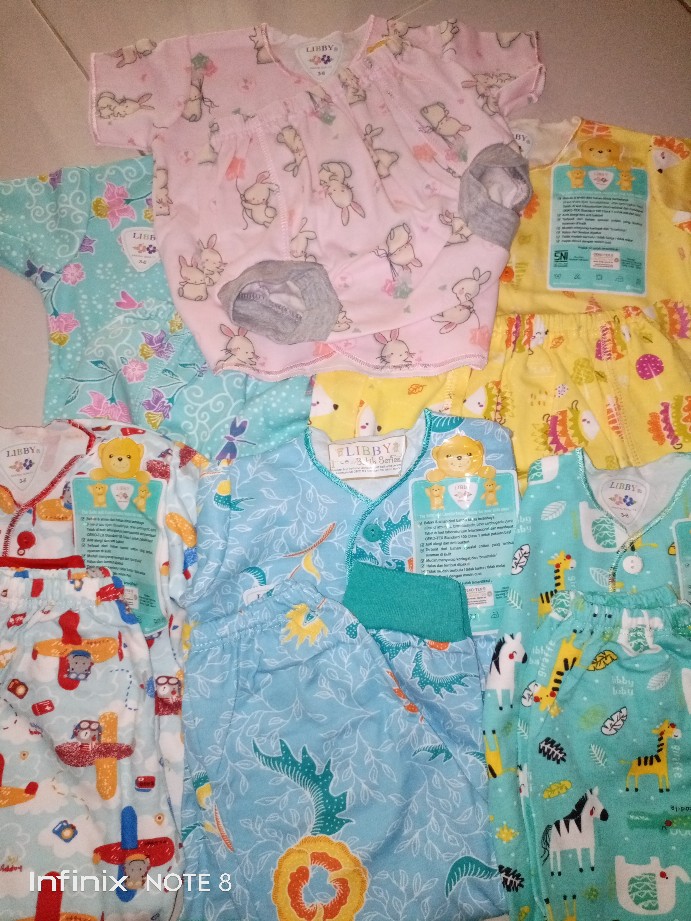 3pcs Libby [ Panjang ] Batik Boy Series [ 2 ] - New Born - Kancing Depan .