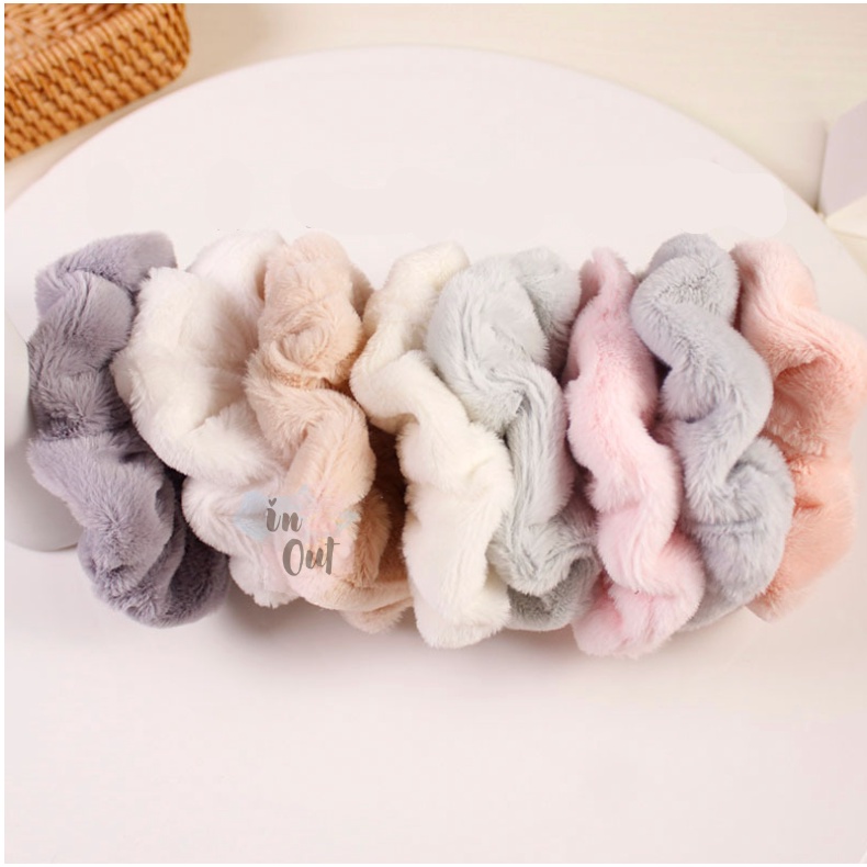 SCRUNCHIE BULU IKAT RAMBUT BULU RABBIT HAIR HALUS HAIR BAND SOFT ACC11