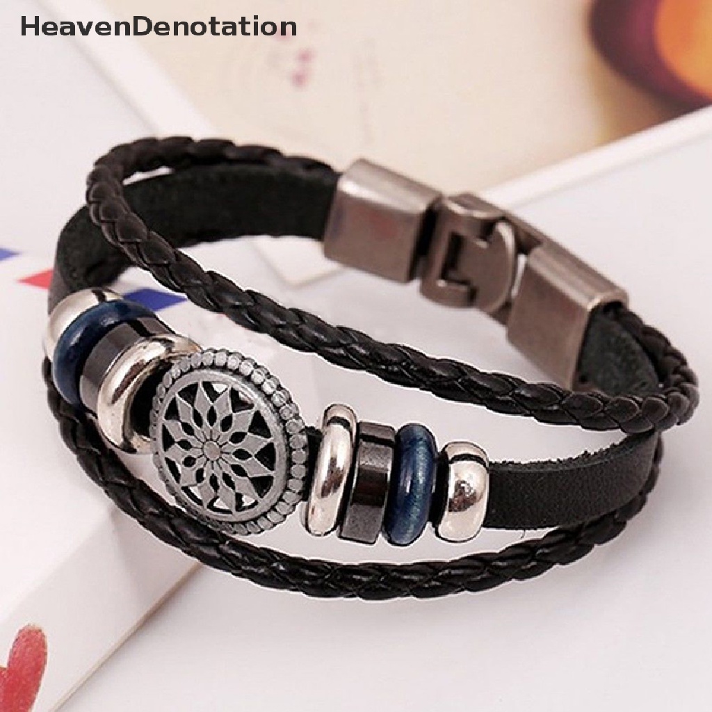 Gelang Desain Infinity Bahan Pu Gaya Punk Vintage Untuk Pria Dan Wanita