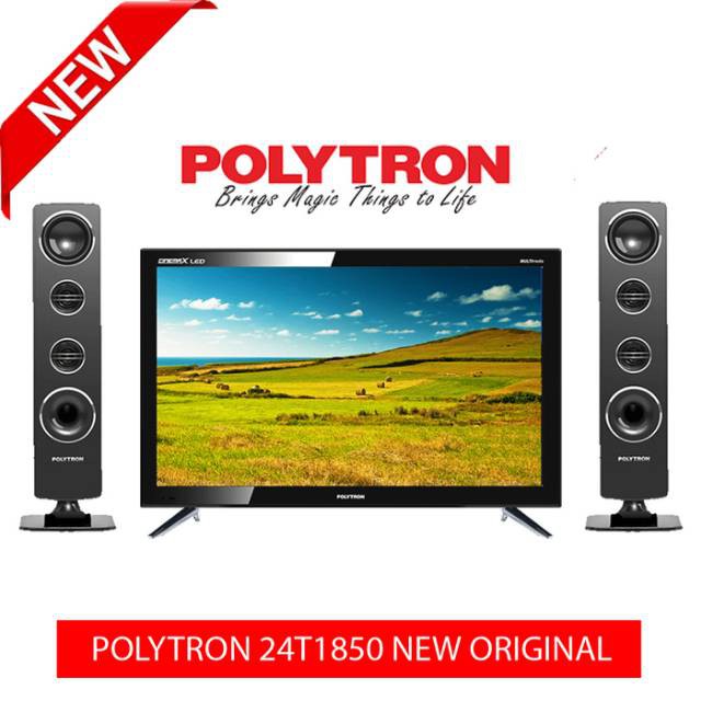 LED TV POLYTRON PLD 24T1850 + TOWER SPEAKER HD TV [24 inch / HDMI / USB MOVIE]