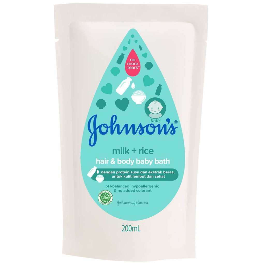 Jhonsons Baby Bath Milk Plus Rice 200ml Jhonsons Baby Bath Refill/ sabun mandi bayi