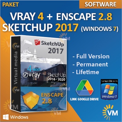 PAKET PLUGINS ENSCAPE 2.8 SKETCHUP PRO 2017 VRAY 4 WINDOWS 7 FULL VERSION ARCHITECT 3D V-RAY LAMA