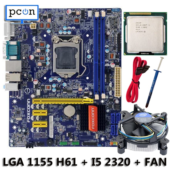 Mainboard Mobo Motherboard H61 foxconn i5 2320 3.30GHz DAN FAN