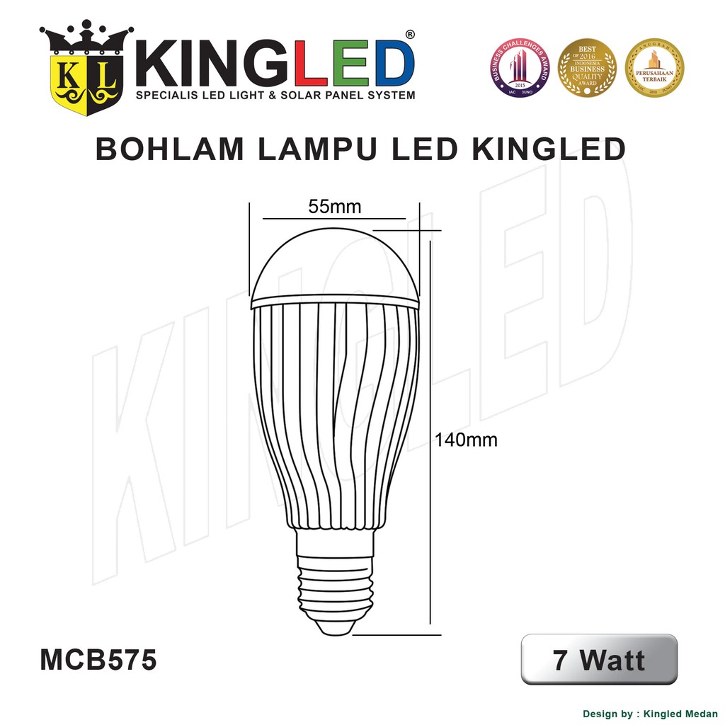 KINGLED Lampu Bola LED 7 Watt / Bulb LED 7 Watt