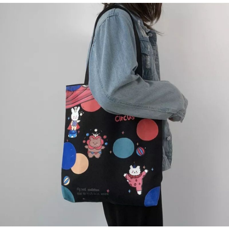 Tote bag art printing planet full colour totebag kanvas tas wanita fashion wanita totebag murah totebag grosir totebag aesthetic korea