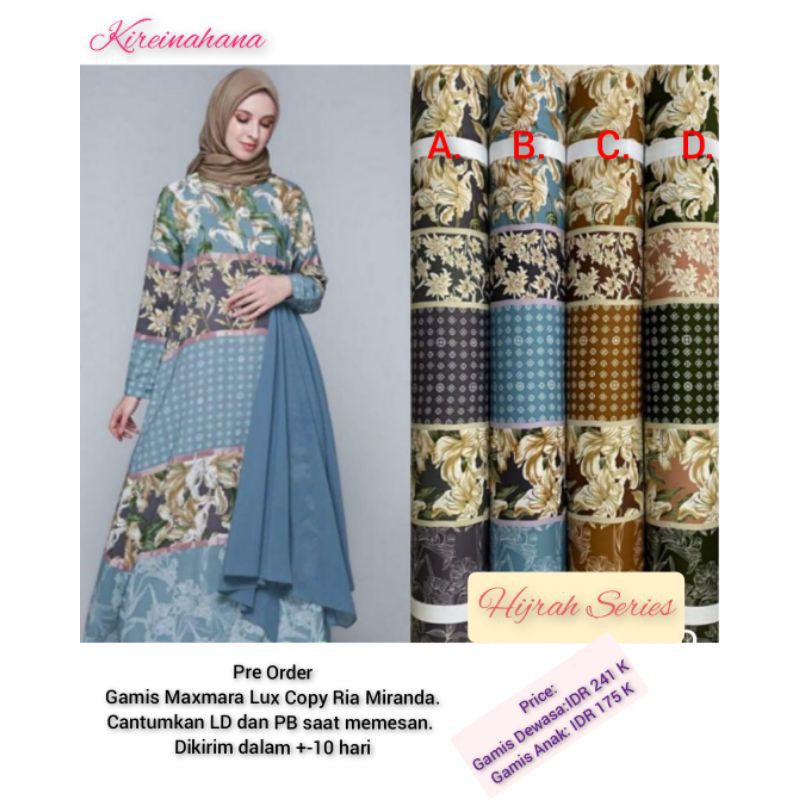 Hijrah Series, Gamis by Kireinahana, jahitan rumahan, cantumkan LD dan PB. Copy Ria Miranda