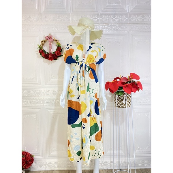 DASTER SERUT NON RUFFLE / DASTER SERUT RAYON PANJANG SEMATA KAKI-N-CreamGreen