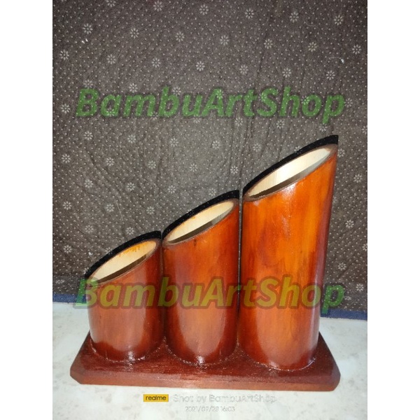 

kreasi wadah pensil bambu