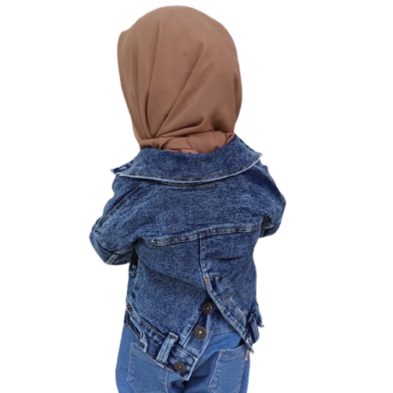 JAKET JEANS ANAK UNISEX UMUR 2- 12 TAHUN  DENIM SANDWASH TERBARU KEKINIAN