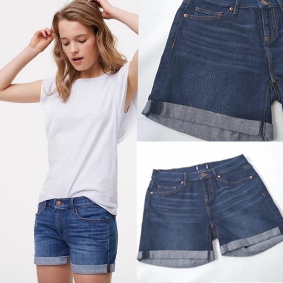 Loft 4 short jeans (bawah tertutup) celana pendek keren untuk wanita // sisa ekspor